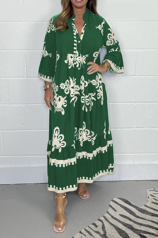 Sophia | Retro Bohemian Dames Maxi Jurk | Casual Bedrukte Jurk