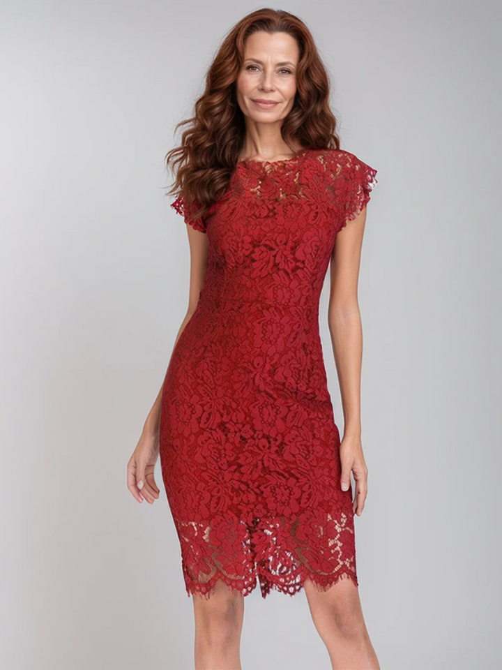 Sophia | Elegante Dames Jurk | Kanten Feestjurk Met Verfijnde Details