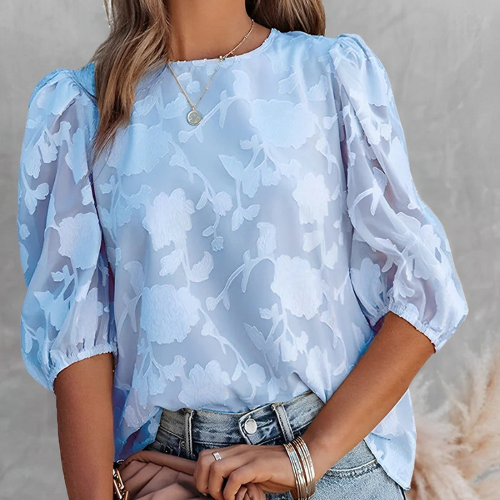 Fiona | Elegante Dames Top Met Pofmouwen