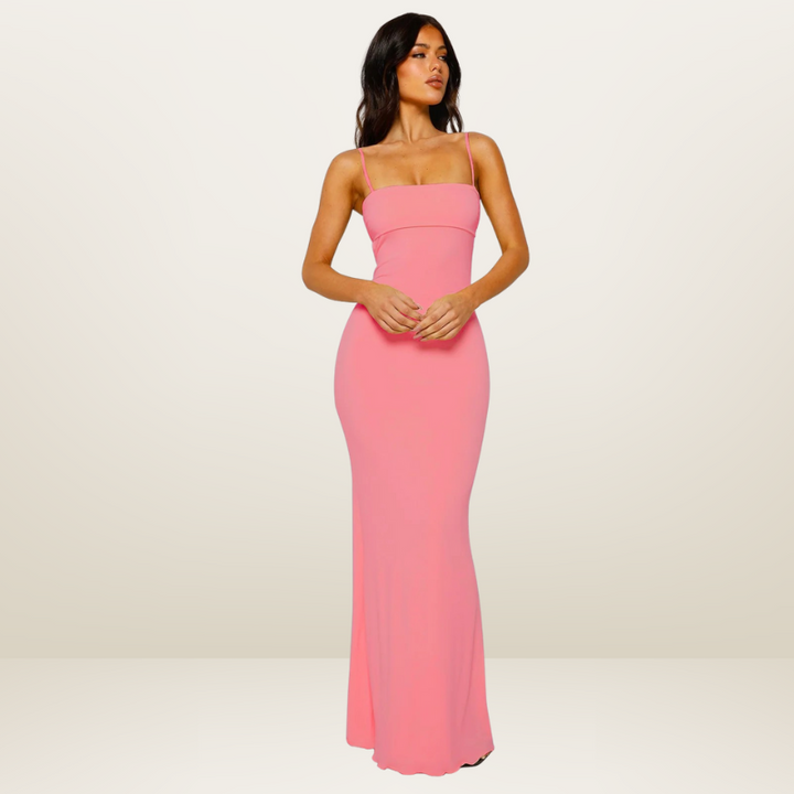 Silva | Bodycon Dames Maxi-Jurk | Elegante Avondkleding Met Open Rug