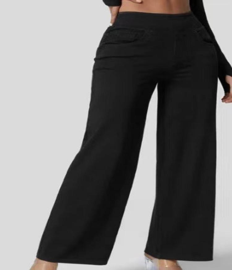Foah | Stijlvolle Dames Broek | Elastische Palazzo Jeans