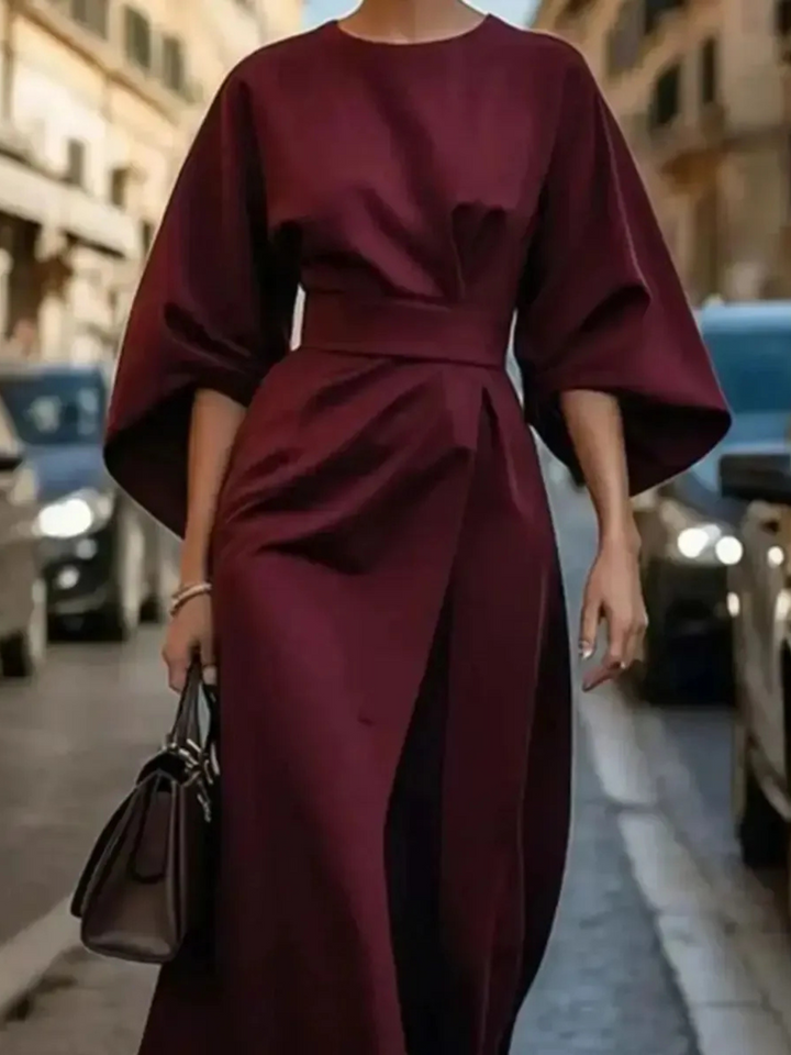 Silva | Elegante Dames Midi-Jurk | Riem In De Taille