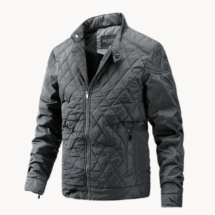 Delor | Luxe Gewatteerde Heren Jas | Slim Fit | Hoge Kraag | Ritssluiting