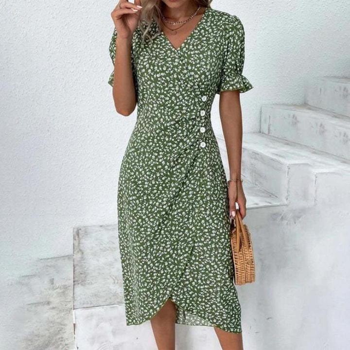 Fiona | Elegante Midi Dames Zomerjurk