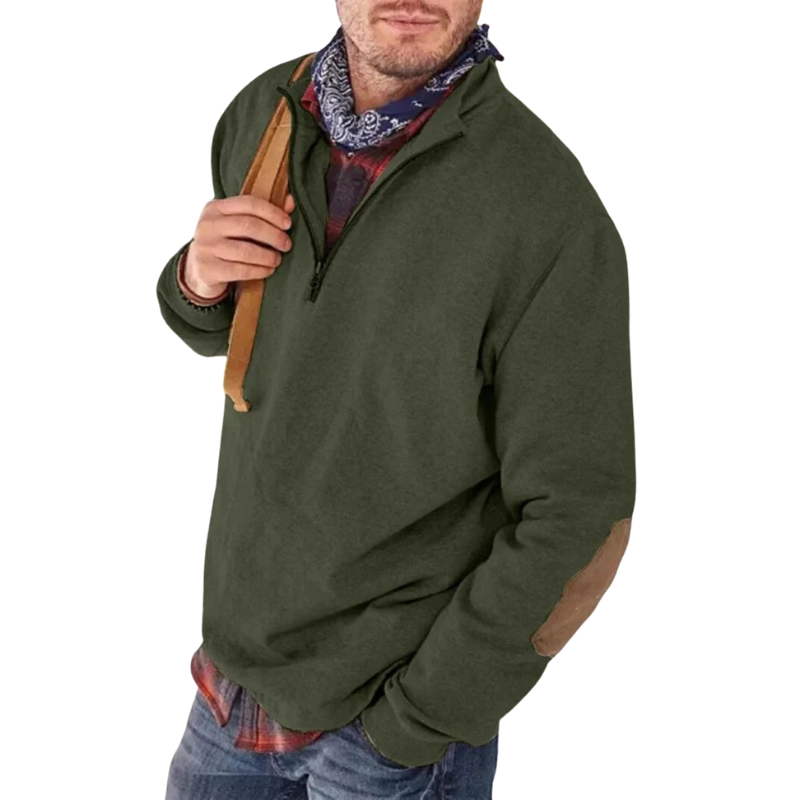 Dylan | Casual Heren Trui | Relaxed Fit | Zacht Gebreid | Halve Rits