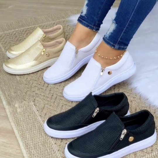 Rosy | Dames Instap Sneakers met Zijrits | Trendy Vrouwen Schoenen