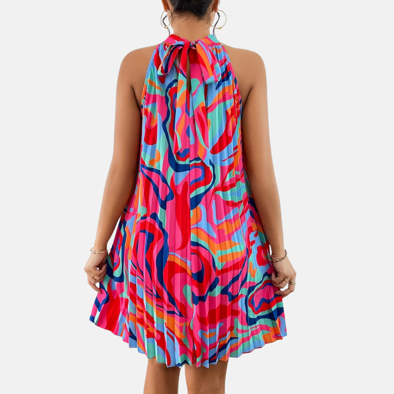 Siara | Trendy Dames Jurk | Halterjurk Met Geplooid Design Voor Zomerse Stijl