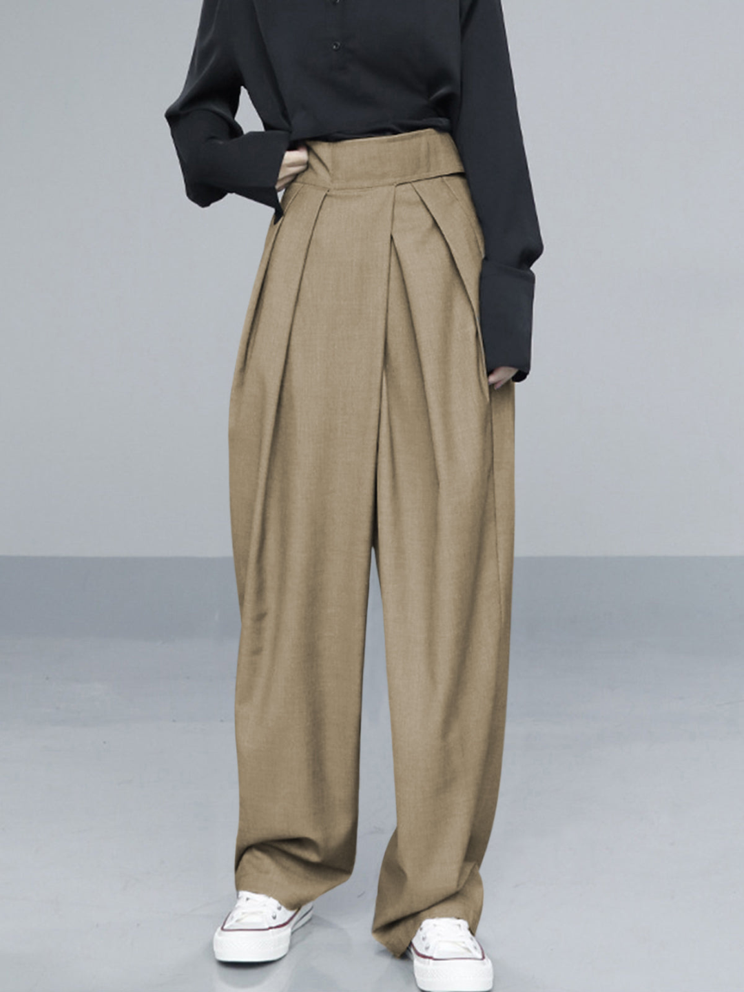 Filss | Trendy Dames Broek | Wijde Pijpen Broek Met Klittenbandsluiting