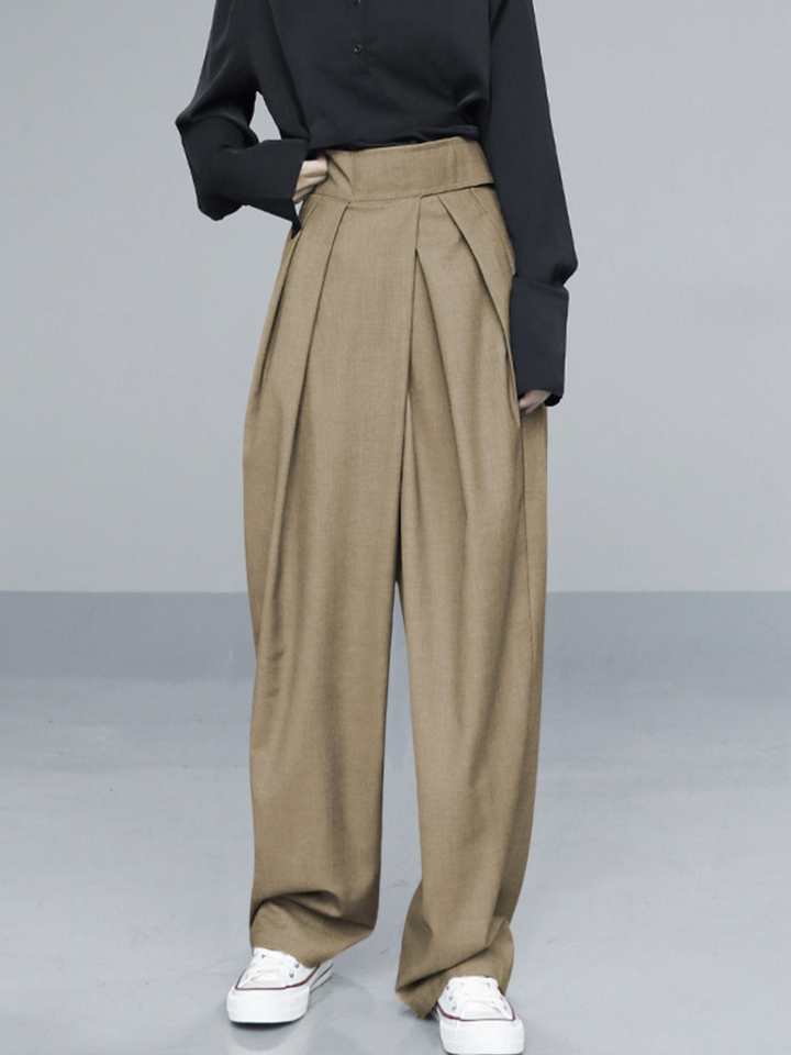 Filss | Trendy Dames Broek | Wijde Pijpen Broek Met Klittenbandsluiting