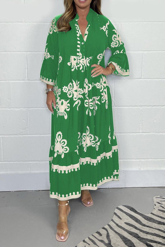 Sophia | Retro Bohemian Dames Maxi Jurk | Casual Bedrukte Jurk