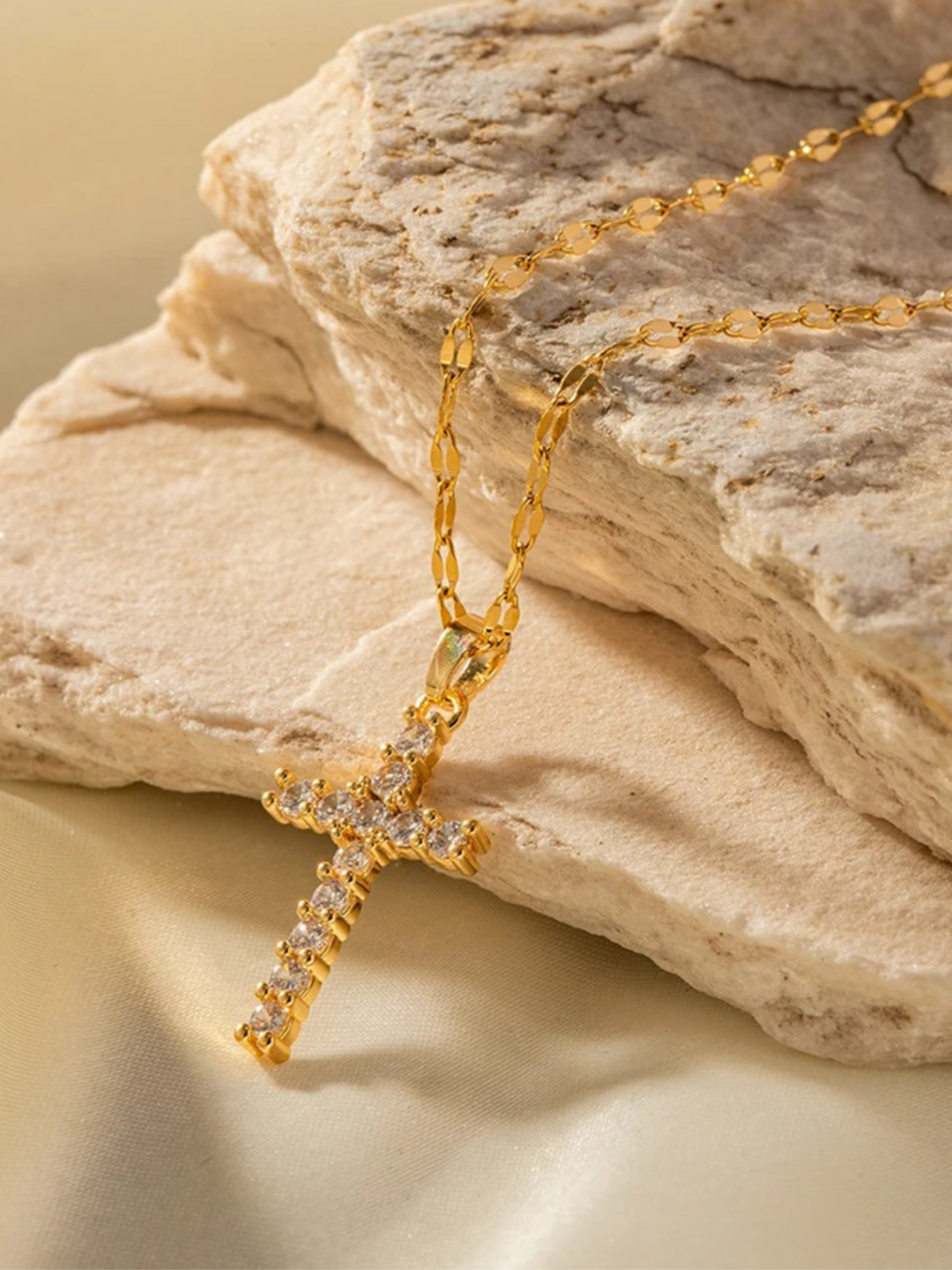 Noella | Zirkonia Kruis Ketting Goud