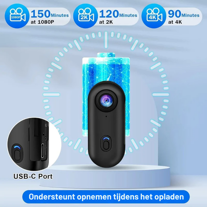Hexton | 4K 128GB UHD Mini Body Camera | Uw Ultieme Handsfree Ppnamepartner
