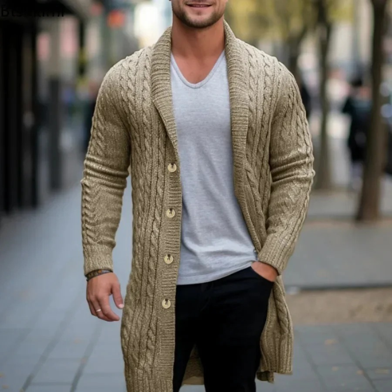 Simon | Gebreide Open Heren Vest | Met Knopen
