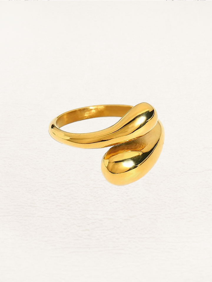 Zoella | Stijlvolle Gouden Wrap Ring Met Druppel Design