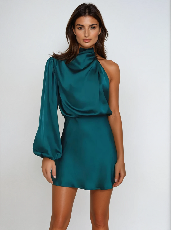 Mary | Elegante Dames Jurk | Asymmetrische Satijnen Avondjurk