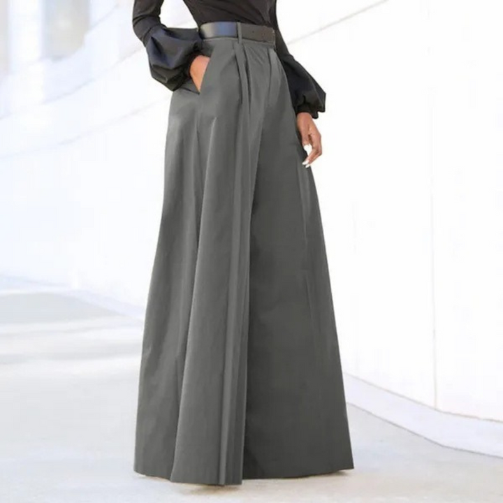 Nora | Dames Effen Broek Met Wijde Pijpen | Comfortabele & Moderne Design