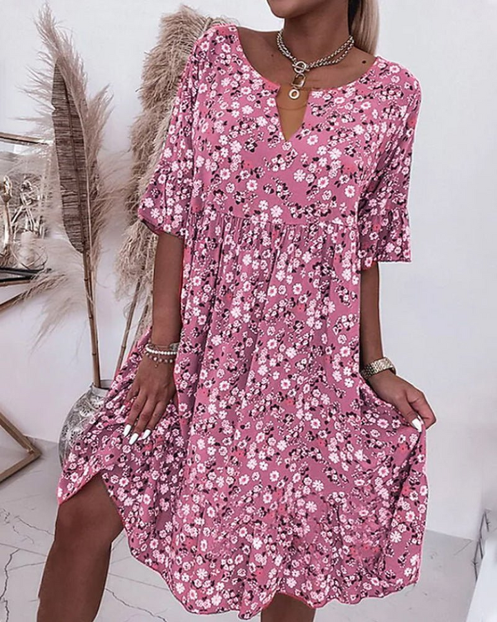Maxima | Dames Zomerjurk met Bloemenprint | Trendy Vrouwen Jurk
