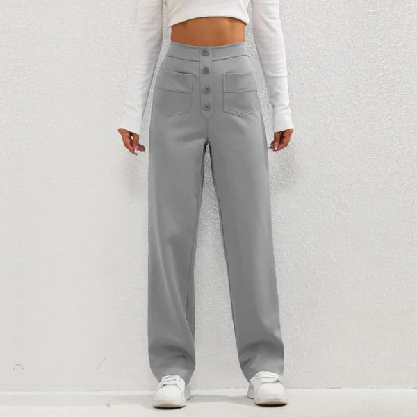Lotte | Dames Casual Broek met Hoge Taille en Rechte Pijpen | Trendy voor Vrouwen