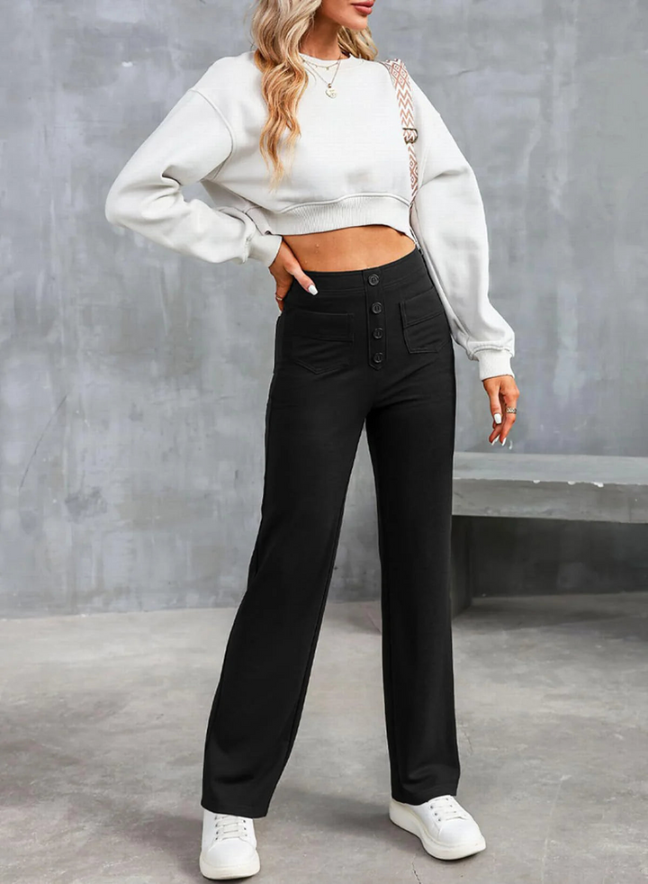 Loren | Dames Hoge Taille Wijde Broek voor Casual Comfort voor Vrouwen