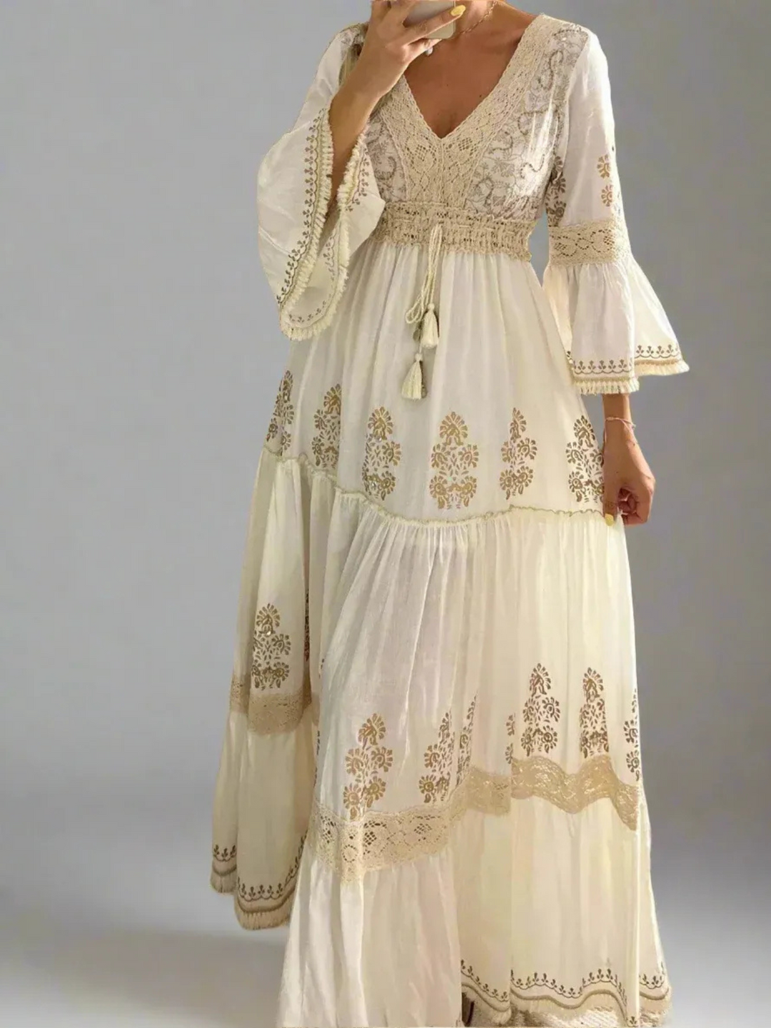 Elsa | Lange Dames Boho-Jurk | Luchtige Pasvorm