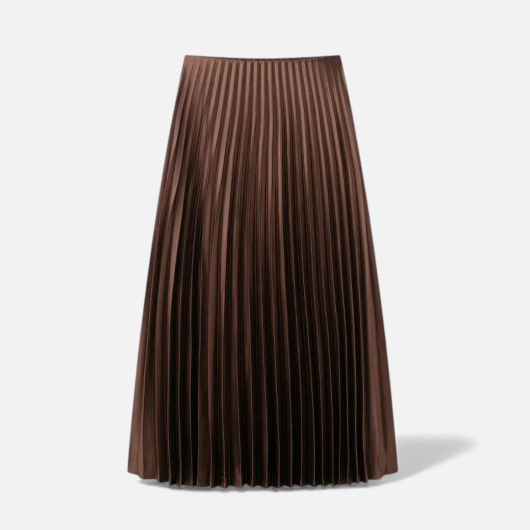 Sorata | Dames Plissé Rok – Elegante Bruintinten