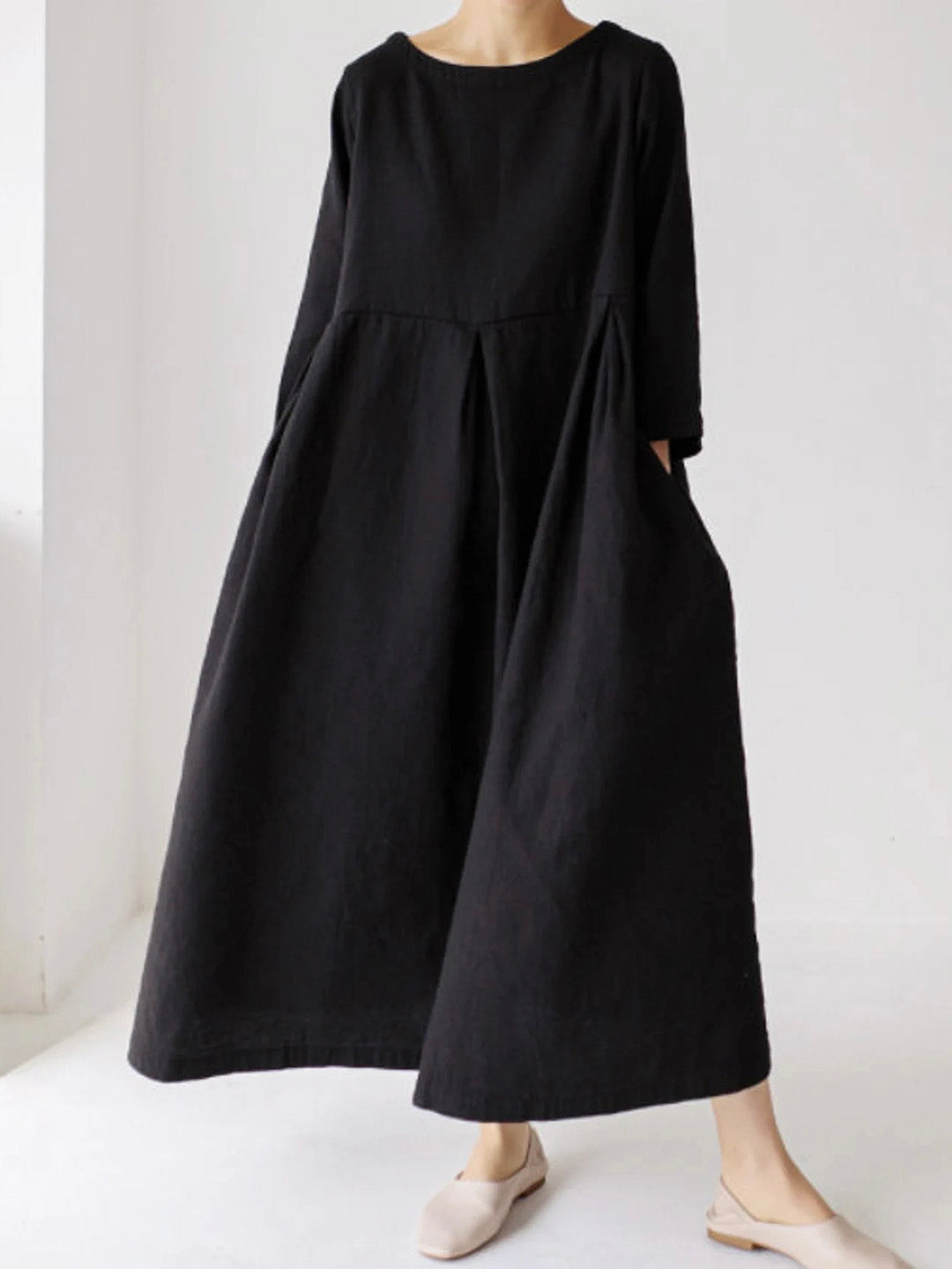 Leylita | Dames Chique Linnen Maxi-jurk met Elegante Losvallende Snit