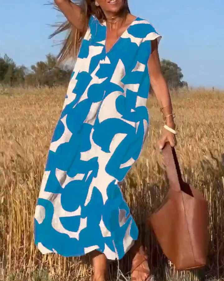 Mary | Dames Jurk | Vrouwen Zomerjurk met V-hals