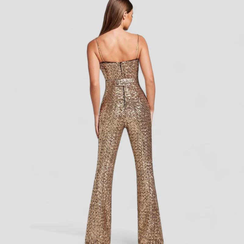 Oro | Dames Gouden Jumpsuit | Elegante Jumpsuit voor Vrouwen