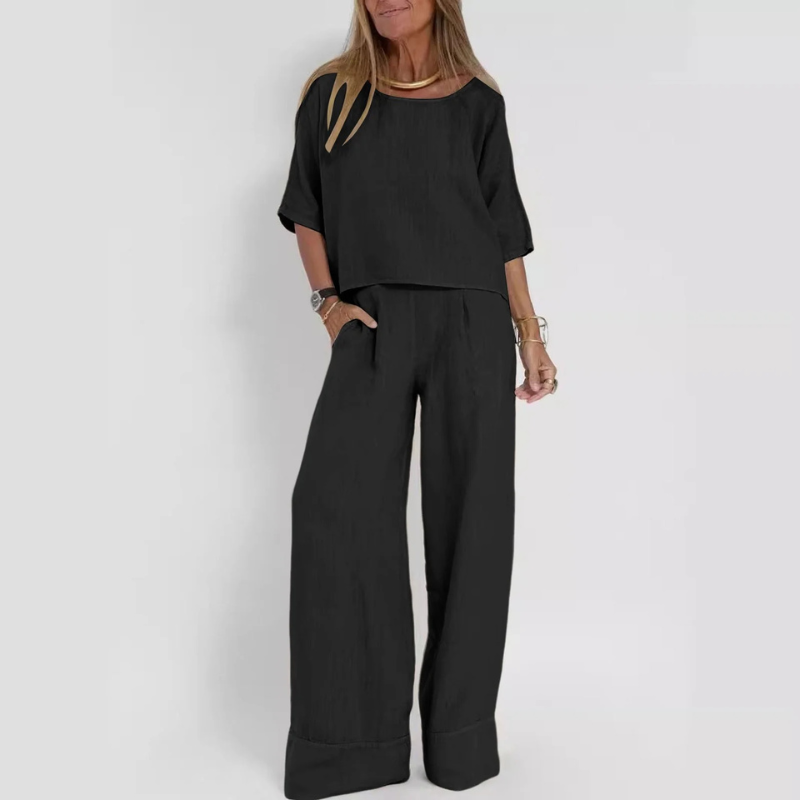 Irene | Dames Luchtig Tweedelig Pak met Hoge Taille Broek voor Vrouwen