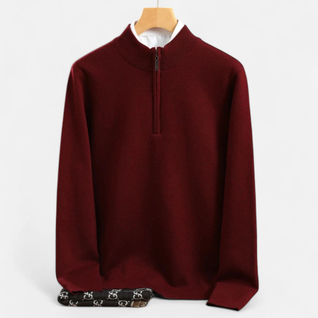 Sorata | Heren Merinowollen Pullover met Halve Col