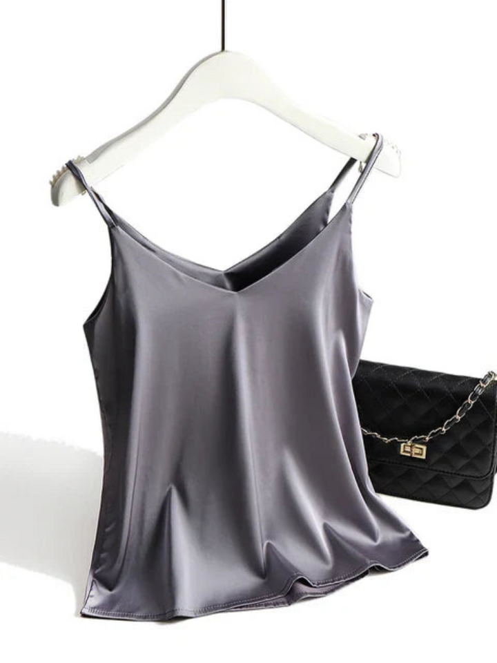 Noah | Trendy Dames Top | Spaghettibandjes | Mouwloos Satijnen Hemdje