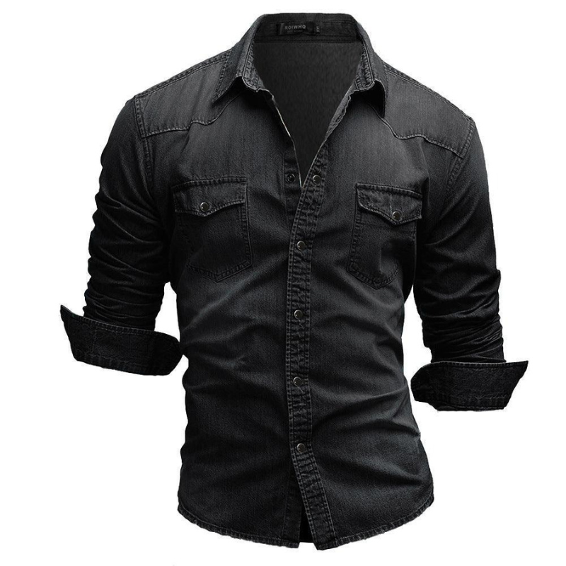 Adi | Denim Retro Heren Overhemd | Stijlvolle Casual Kleding