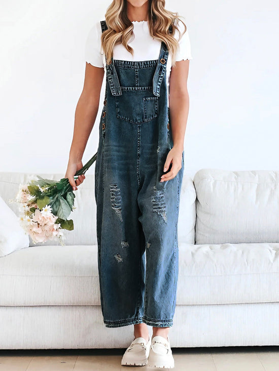 Erika | Dames Losse Denim Spijker Tuinbroek | Comfortabel & Stijlvol