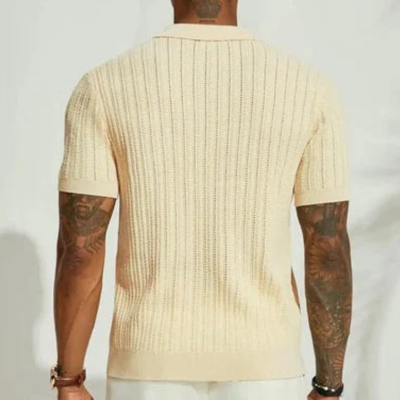Leo | Stijlvolle Heren Shirt | Gebreide Zomerhemd
