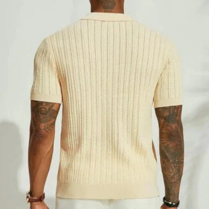 Leo | Stijlvolle Heren Shirt | Gebreide Zomerhemd
