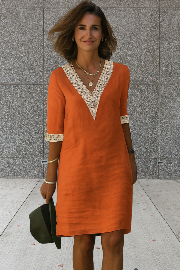 Selma | Casual Dames Jurk voor | Relaxed Fit, 3/4 Mouwen