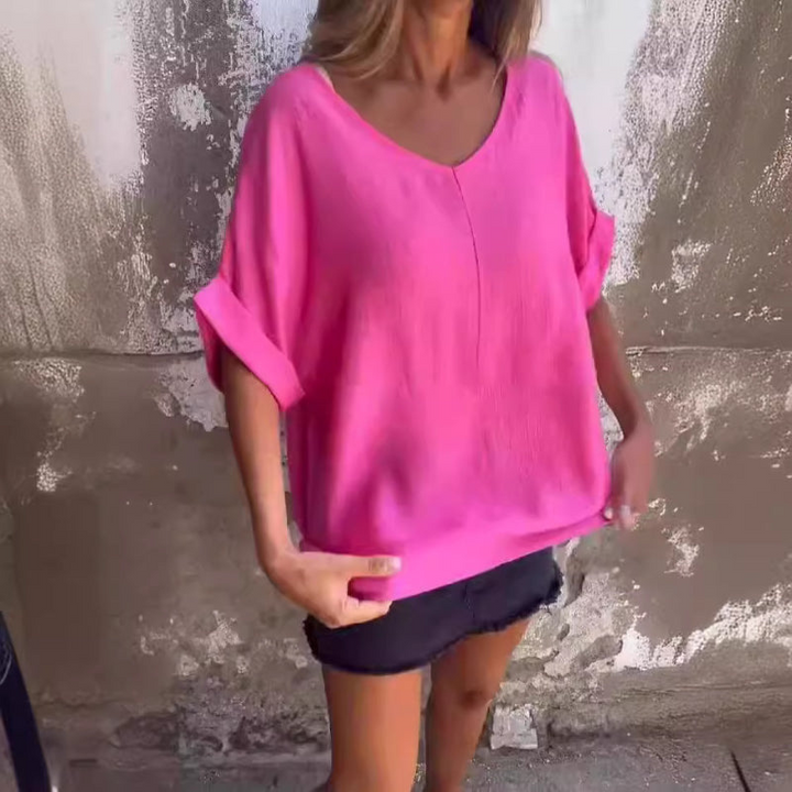 Lizzy | Dames T-shirt V-hals | Comfortabel Vrouwen Shirt Top