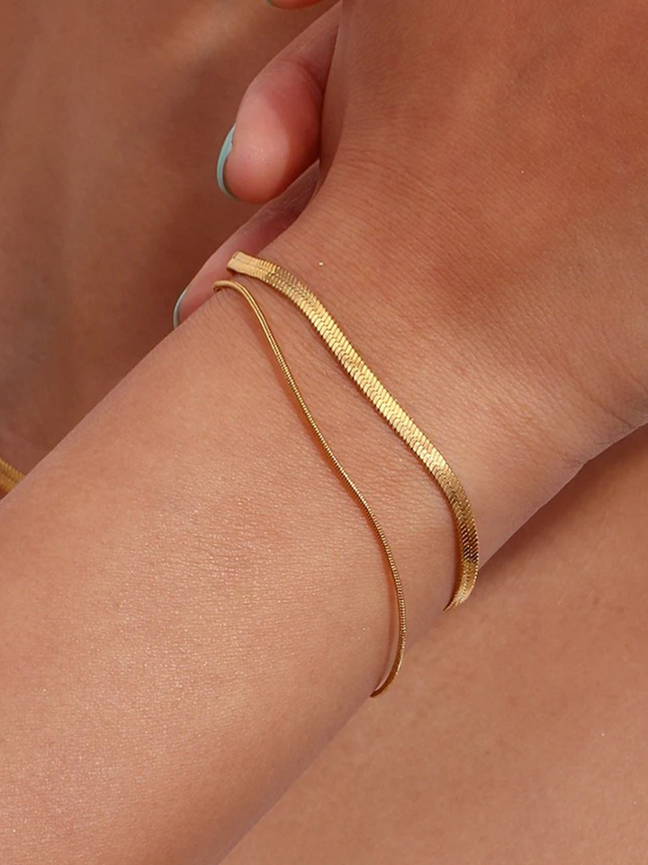 Zulli | Dames Gelaagde Snake Chain Armband Goud voor Vrouwen