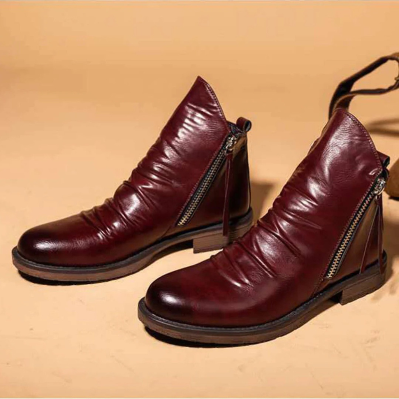 Hugh | Stijlvolle Heren Schoenen | Enkellaarzen Met Rits