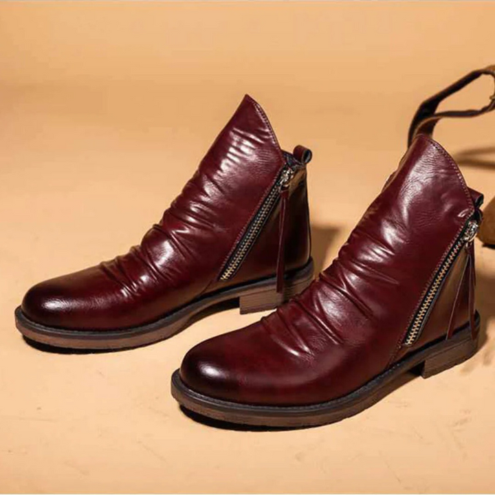 Hugh | Stijlvolle Heren Schoenen | Enkellaarzen Met Rits
