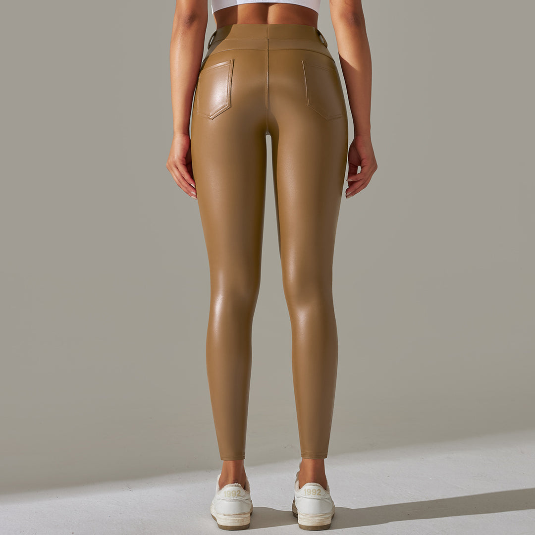 Yves | Strakke Dames Broek | Trendy Hoge Taille Leren Legging