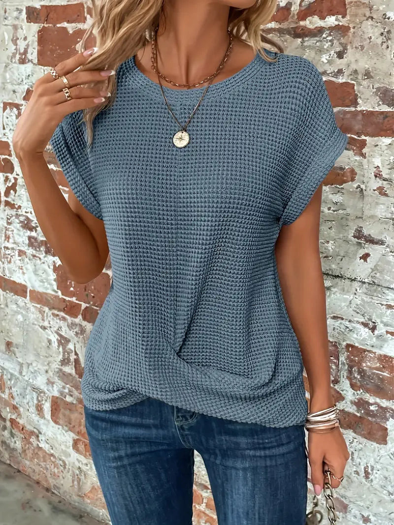 Selma | Elegante Dames Zomershirt | Ronde Hals | Lichtgewicht Stof