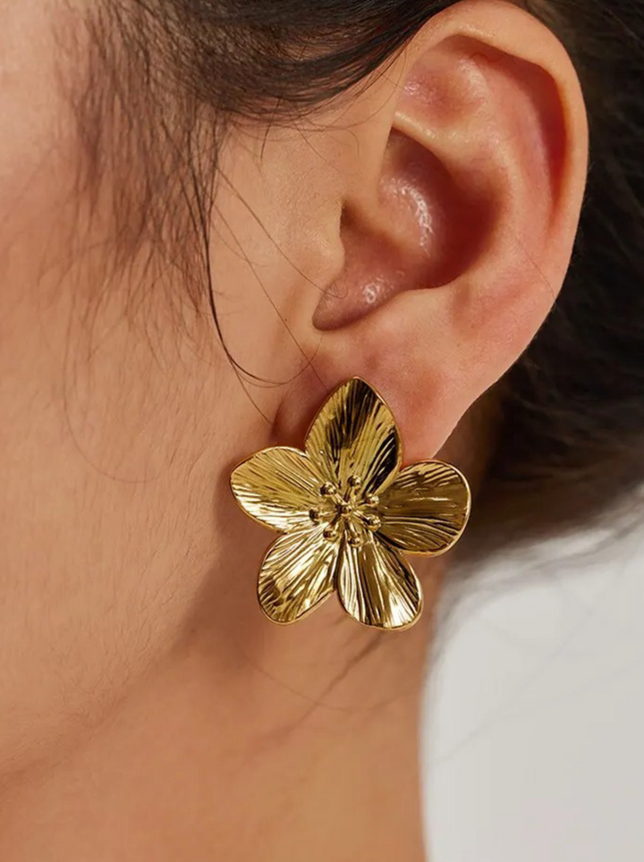Zuley | Dames Flower Blossom Oorbellen Goud | Elegante Bloemen Design Sieraad voor Vrouwen