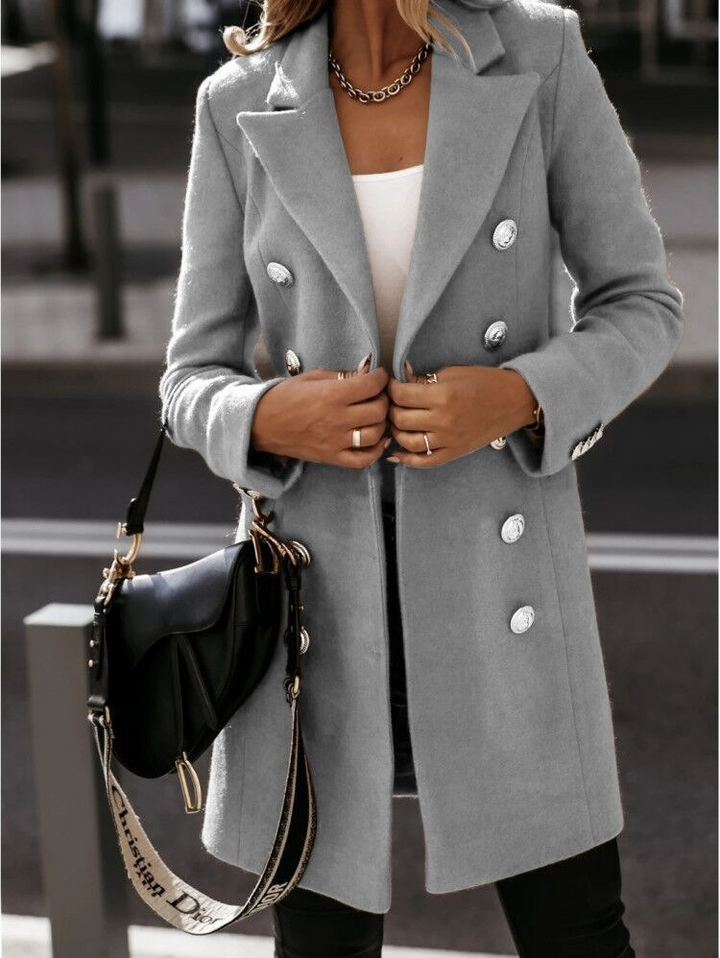 Zoe | Dames Jas | Elegante Trenchcoat In Wollook | Trendy & Comfortabel