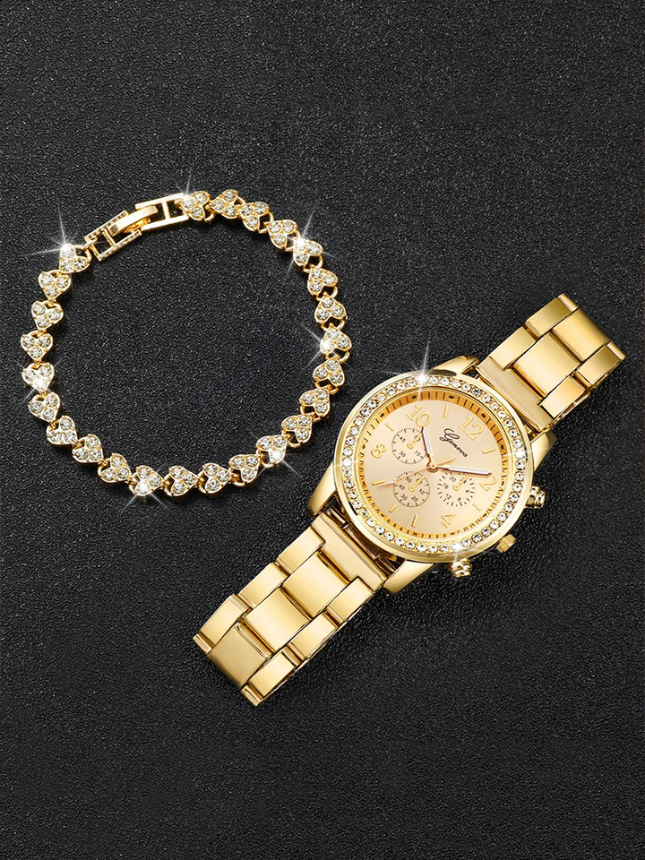 Zoella | Luxe Gouden Dameshorloge Met Bijpassende Armband