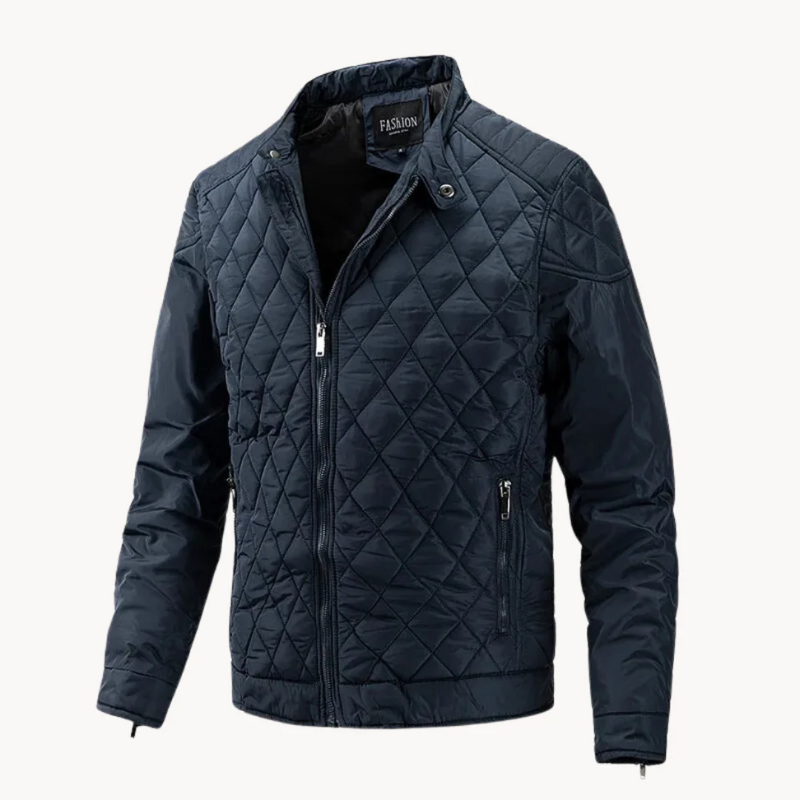 Delor | Luxe Gewatteerde Heren Jas | Slim Fit | Hoge Kraag | Ritssluiting