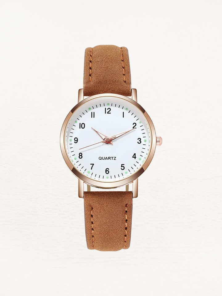 Vale | Leren Dames Horloge Rosé Goud | Chique Design
