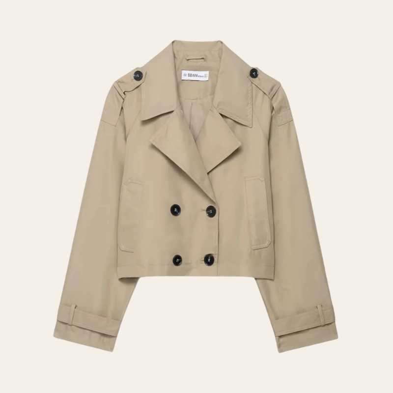Sorata | Korte Trenchcoat met Dubbele Knopen Elegant