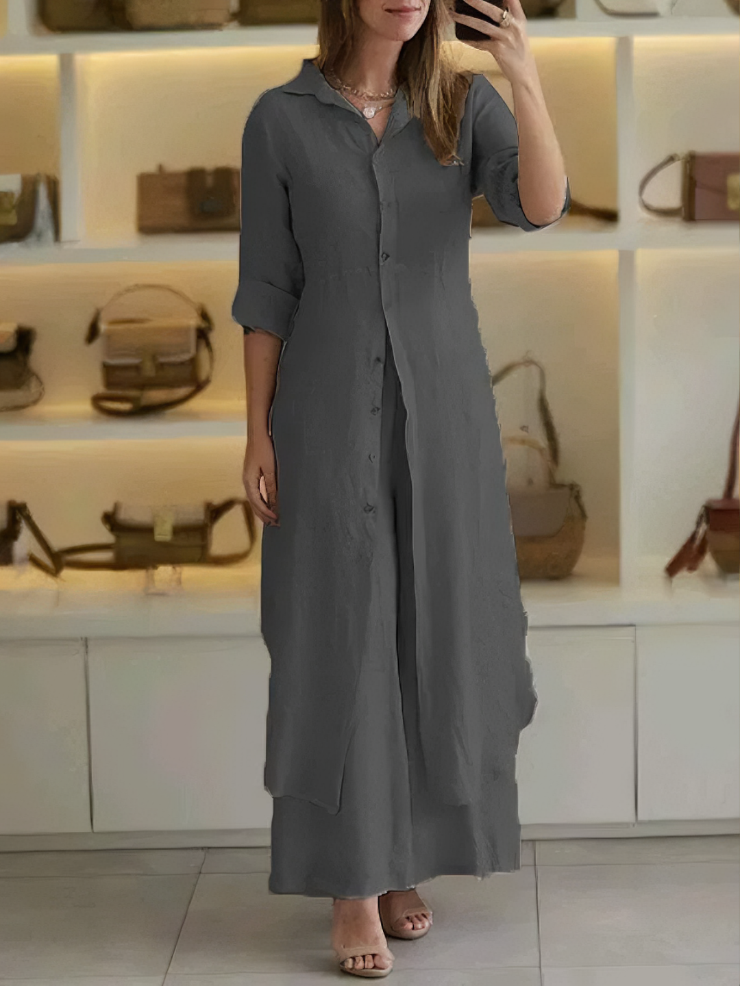 Sarah | Dames Tweedelige Elegante Linnen Set | Vrouwen Zomer Set