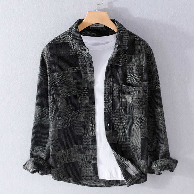 Ryan | Heren Spijker Overhemd | Japanse Stijl Denim Overhemd Vest voor Mannen